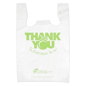 Fabricant de sacs à provisions à emporter personnalisés transparents sur rouleau vente en gros de sacs à provisions en plastique biodégradables pour t-shirts - Product Image 3
