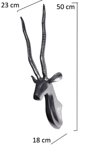 Figura Decorativa de Pared de Cabeza de Ciervo/Gazela en Aluminio, Estilo Moderno, Arte Metálico, Artesanía India, Multipieza - Product Image 5