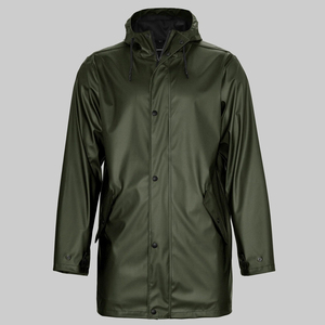Chaqueta Impermeable Personalizada con Recubrimiento de PU para Hombre, con Capucha, Cortavientos, para Trabajo al Aire Libre, Ligera, Larga, OEM ODM - Product Image 1