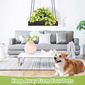 Support de pot de fleurs suspendu en métal avec chaîne, pour balcon, patio, intérieur et extérieur, en fer, finition galvanisée - Product Image 4