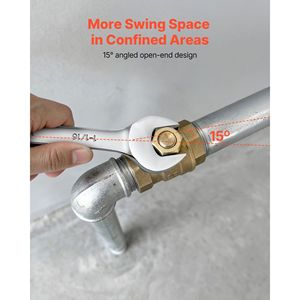 Set di chiavi combinate metriche SAE da 44 pezzi, a 12 punte, con estremità a bussola angolata a 15 gradi e apertura a rotella - Product Image 4