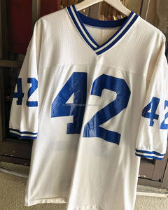 Camisetas con serigrafía de cuello en V personalizadas, camisetas extragrandes de secado rápido, ropa de fútbol de malla cuadrada, camiseta de fútbol de baloncesto para hombre - Product Image 2