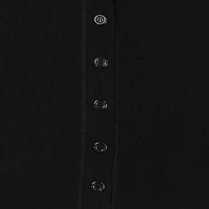 <b>Men's</b> Black Knitted <b>Cardigan</b> <b>Long</b> Sleeve V Neck Button Closure Solid Color Autumn Wear - Product Image 4