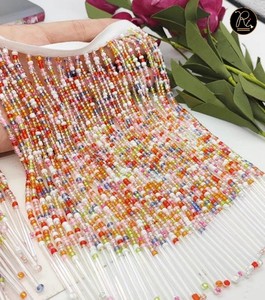 Luxury Shiny BF798 <b>Beaded</b> Fringe Rhinestone Crystal Applique Handmade Use For Decoration Garment Buy Direct From Supplier - Product Image 2