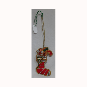 Fabric Material Zari Embroidery Christmas Tree <b>Hanging</b> Ornament Multiple Shape Handmade Design Used For Christmas Festival Decor - Product Image 2