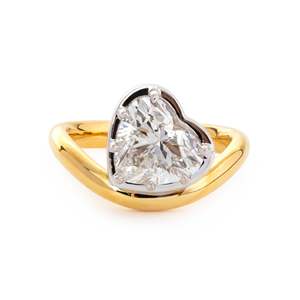 แหวนเพชรทรงหัวใจ 2.5 กะรัต เพชรเลี้ยงในห้องปฏิบัติการ ทองคำแท้ 14K รับรองโดย IGI ระดับ E-VVS พร้อมขอบทองคำขาว รุ่นขายดี - Product Image 4