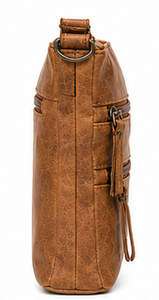Bolso Bandolera de Cuero Genuino Estilo Vintage para Mujer, con Múltiples Bolsillos, Cierre de Cremallera, Correa Ajustable, Color Marrón, Portátil - Product Image 2