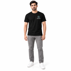 Camiseta de Cuello Redondo 100% Algodón, 180 GSM, Textura Bio Lavada, Corte Regular, Impresión Personalizada en Foil, Prenda Casual Transpirable para Hombre - Product Image 1