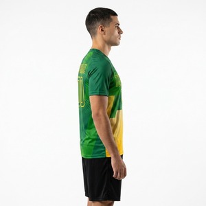 Maillot de football personnalisé sublimé, respirant, séchage rapide, antibactérien, unisexe, pour équipe, style vintage rayé, entraînement des fans - Product Image 3