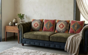 Set of 4 Kilim Throw <b>Pillow</b> Covers Wool Jute Cotton Cushions Boho Tribal <b>Decorative</b> <b>Pillows</b> Southwestern Farmhouse Sofa Accents - Product Image 3
