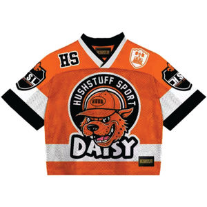 เสื้อยืดสตรีทแวร์ทรงบ็อกซี่ คอวี แบบครอป สไตล์อเมริกันฟุตบอลย้อนยุค ผลิตตามสั่งขายส่ง เนื้อผ้าตาข่าย ระบายอากาศได้ดี แห้งเร็ว - Product Image 4