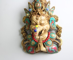 Máscara de Pared de Ganesha Hecha a Mano en Resina, Decoración de Pared con Rostro de Dios Hindú, Decoración para el Hogar o Templo - Product Image 6