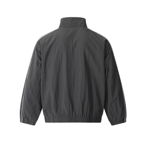 Custom <b>Men</b> Zipper Reflective Stripe Plain Black Pipping Sport Shell Vintage Luxury Streetwear Blank Nylon Windbreaker <b>Jacket</b> - Product Image 2