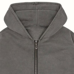 100% Cotton Zipper <b>Hoodie</b> Men's Solid Pattern Custom Printing <b>Thermal</b> Fleece Eco-Friendly Oversized Fit Vintage Style <b>Hoodie</b> - Product Image 2