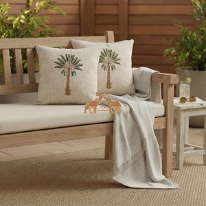 High Quality Handmade Block Printed Palm Tree Printed Cotton Cushion Cover For Home And Living Room - Product Image 5