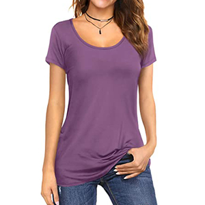 Camiseta de Manga Corta con Cuello Redondo para Mujer, Estilo Jersey, Básica, Deportiva, con Capucha y Mangas Cortas - Product Image 4