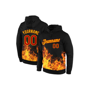 Sweat à capuche unisexe personnalisé avec dégradé de couleurs, en polyester French Terry avec poche, impression par sublimation, design avec nom et numéro d'équipe - Product Image 4
