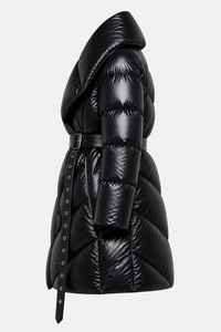 OEM Custom Logo Winter Extremely Warm Long Line <b>Puffer</b> Quilted <b>Yellow</b> <b>Jacket</b> Women Hooded Coat Waterproof Windproof Outerwear - Product Image 6