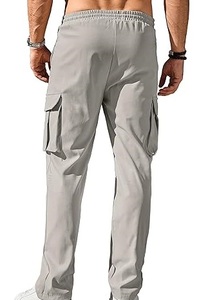 Mens <b>Cargo</b> <b>Pants</b> with Oversized Utility Style Loose Fit Baggy <b>Pants</b> for Man Streetwear Workwear <b>Elastic</b> <b>Waist</b> <b>Cargo</b> <b>Pants</b> - Product Image 4