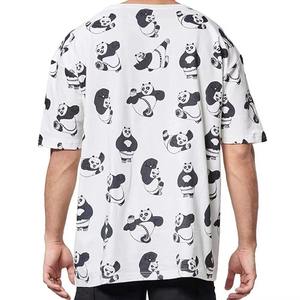 เสื้อยืดผู้ชายไซส์ใหญ่พิมพ์ลายการ์ตูนแพนด้า ผ้าฝ้าย 100% แขนสั้น คอกลม ทรงลำลอง เนื้อผ้าเจอร์ซีย์ถัก - Product Image 5