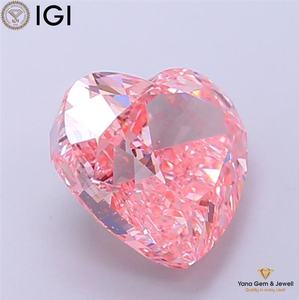 ผลงานชิ้นเอกอันงดงาม เพชรทรงหัวใจ 3.50 กะรัต ผลิตในห้องปฏิบัติการด้วยเทคนิค CVD สีชมพูสดใส ระดับความสะอาด VVS2 พร้อมใบรับรอง IGI - Product Image 4