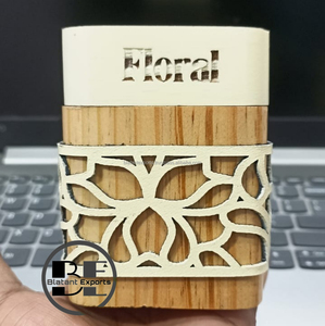 Wooden Mubkhar 2027 Ramadan <b>Wood</b> Bakhoor Mobkhar Frangence Incense Burner <b>Wrapped</b> Design Multi Color Fragrance for Home Office - Product Image 4