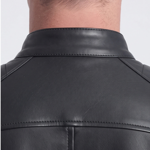 Men Zipper <b>Leather</b> Biker <b>Jackets</b> Custom Logo PU Cowhide Motorcycle <b>Jacket</b> Men <b>Leather</b> <b>Jackets</b> With Side Pockets - Product Image 4