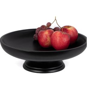 Bol à fruits en bois avec base amovible, bol décoratif sur piétement pour table, comptoir de cuisine - Product Image 1
