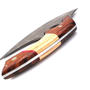 Couteau à pizza industriel personnalisé en acier Damas forgé, outil de cuisine personnalisé avec manche en bois pour découper la viande - Product Image 5