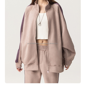 Veste Homme Costume Full Zip Stand Collar Hoodie Crew Neck Heavyweight Polyester Hoodies Sweatshirts Jacket Sweatshirt - Product Image 1