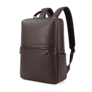 Sac à dos pour ordinateur portable en cuir véritable pour homme, grande capacité, style vintage, pour les voyages d'affaires, protection RFID, design ergonomique - Product Image 6