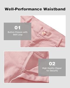 Golf <b>Shorts</b> Streetwear <b>Men</b> <b>Pink</b> Color <b>Chino</b> <b>Shorts</b> Slim Fit Mid Waist Elastic Waist Sportswear Breathable Quick Dry Eco-Friendly - Product Image 3