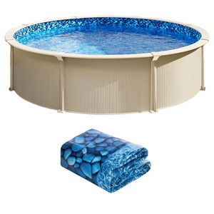 Revestimiento para Piscina Redonda Elevada de 21 Pies, Cubierta de PVC Unibead, Calibre Estándar, Altura de Pared de 52 Pulgadas, Diseñado para Rejillas de Acero - Product Image 1