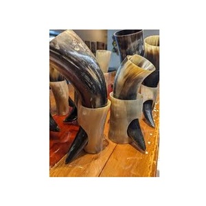 Handcrafted Eco-Friendly Buffalo <b>Drinking</b> Horn Mug Solid Pattern Matching <b>Stand</b> Dishwasher Safe Luxury Beverages Party - Product Image 3