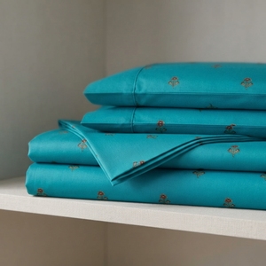Drap plat en coton brodé 150TC, respirant toutes saisons, pour adultes, motif végétal classique - Product Image 2