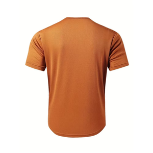 Camiseta Deportiva para Hombre, Ajustada, Elástica, de Manga Corta, Cuello Redondo, de Malla de Poliéster, para Entrenamiento, Precio Bajo, Venta al Por Mayor - Product Image 2