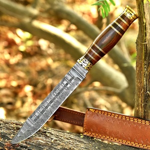 Couteau de survie et utilitaire A&M Enterprises en acier Damas de qualité industrielle avec manche en bois, idéal pour le camping et la chasse (OEM) - Product Image 1