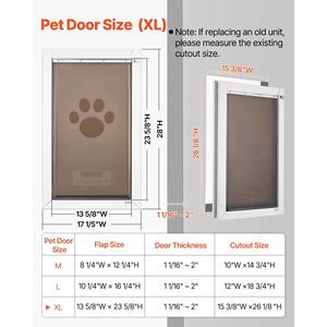 Porte pour animaux de compagnie extra-large avec double fermeture magnétique, cadre métallique robuste, résistante aux intempéries pour chiens d'intérieur et d'extérieur – Catégorie de produit : Porte pour chiens - Product Image 5