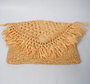 Bolso de mano de paja de ganchillo con solapa, de fibra natural, ecológico, para viajes, playa, moda diaria y fiestas en la playa, tendencia de verano 2026 - Product Image 1