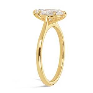 แหวนเพชรทรงมาร์คีส์ 1.7 กะรัต เพชรเลี้ยงในห้องปฏิบัติการ ทองคำขาว 14K แหวนหมั้นแบบโซลิแทร์ ตัวเรือนแบบ Cathedral Setting 6 กรงเล็บ แหวนแต่งงาน - Product Image 3