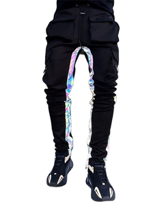 Pantalones Deportivos Personalizados para Hombre, Estilo Flare, 100% Algodón, con Rayas Laterales Negras - Product Image 5