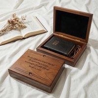 Boîte à souvenirs en bois personnalisée, boîte de rangement en bois gravée sur mesure pour la Bible, les bijoux, les cadeaux, fournisseur en gros
