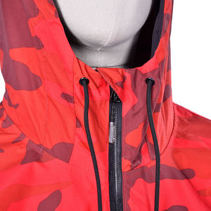 Men's Heated Quilted Hooded Windproof <b>Jacket</b> <b>Red</b> Solid Zipper Closure Casual Winter Wear Regular Sleeve <b>Waterproof</b> Canvas - Product Image 3
