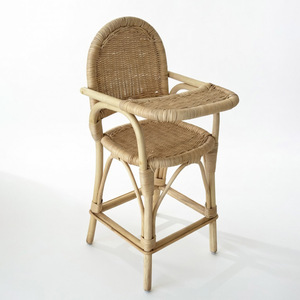 Juguetes de madera hechos a mano para bebés, adorable silla de alimentación de ratán para muñecas, sillas altas para muñecas de juguete para niños - Product Image 5