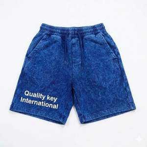 Pantalones Cortos Deportivos de Verano con Logotipo de Marca Personalizado, Lavado Ácido Morado, Malla Transpirable, Secado Rápido, 2 en 1, para Hombre - Product Image 6