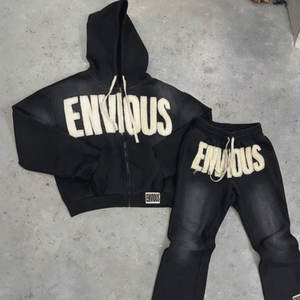 Custom for Zip <b>Hoodie</b> Shorts Set <b>Lightweight</b> Solid Casual Streetwear Co Ord Set Logo Color Size Private Label Wholesale - Product Image 1