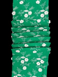 ผ้าฝ้ายสีเขียวพรีเมียมจากโรงงานโดยตรง พร้อมลายปักดอกไม้ 3 มิติ สีขาวแบบ Schiffli – วัสดุสำหรับชุดพื้นเมืองที่ระบายอากาศได้ดี - Product Image 3