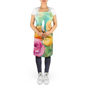 Multicolor Large Adult Unisex Watercolor Ranunculus <b>Apron</b> for <b>Kitchen</b> Cooking Baking Crafts Gardening for Men and <b>Women</b> - Product Image 5