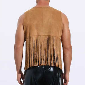 Chaleco de Cuero Genuino Ecológico para Hombre, Estilo Casual de Negocios, Vintage, Vaquero Occidental, Corte Regular Ajustado - Product Image 5