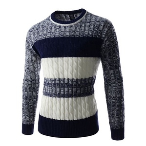 Pull en maille pour homme de haute qualité, coupe ajustée, 100% coton, col rond, décontracté, 2 couleurs, séchage rapide, automne-hiver - Product Image 2